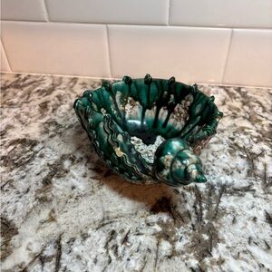 Green Ceramic Shell Decorative Bowl